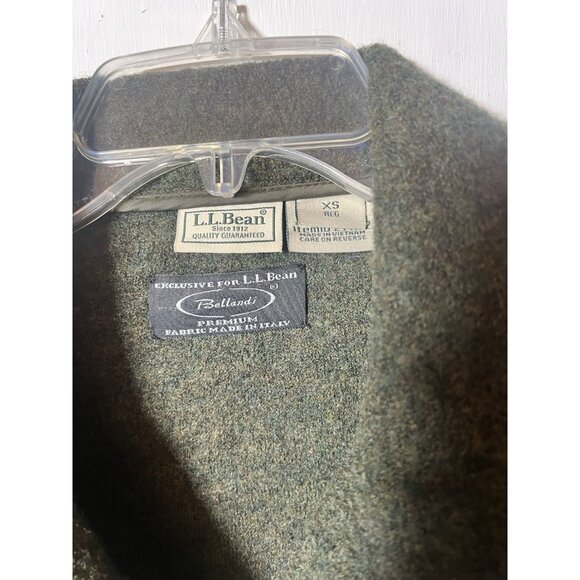 L.L Bean Bellandi Womens Green Boiled Wool Jacket Chore Coat  Classic Outdoor XS - Picture 6 of 10